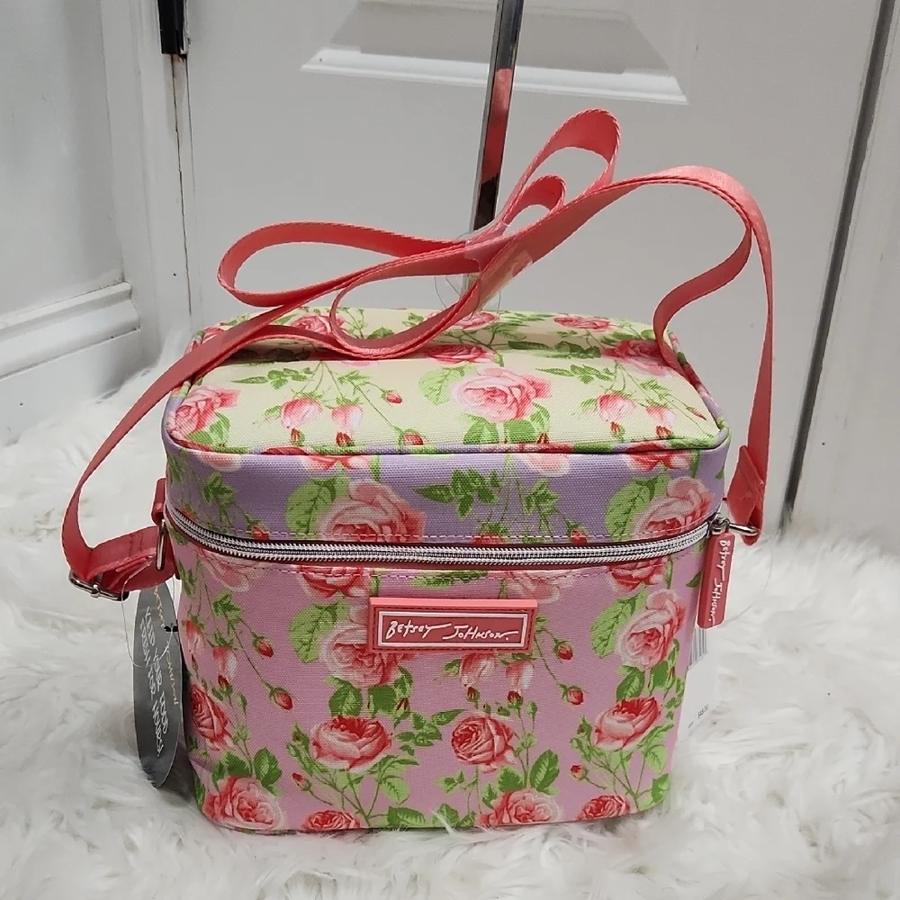 💕▪️Betsey Johnson▪️Pink Multi 6 Pack Cooler Lunch Tote Floral Bag